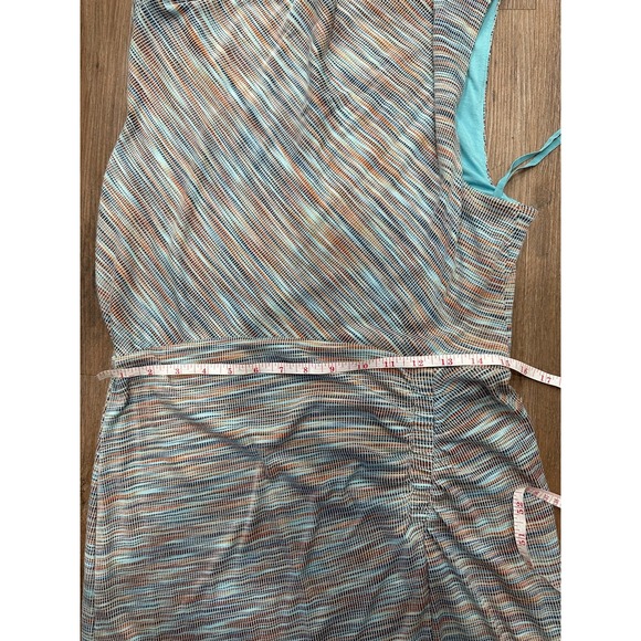 MOULINETRE SOEURS BY ANTHROPOLOGIE Striped Cowl-Neck Midiress in Teal and Gray - Picture 9 of 9